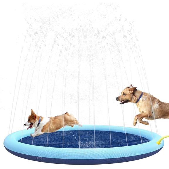 Splash Pad for Dogs Kids, Non-Slip Pet Thickened Durable Sprinkler Wading Pools, Splash Play Mat Outdoor Game Water Toys for Baby Girls Boys Children Pets