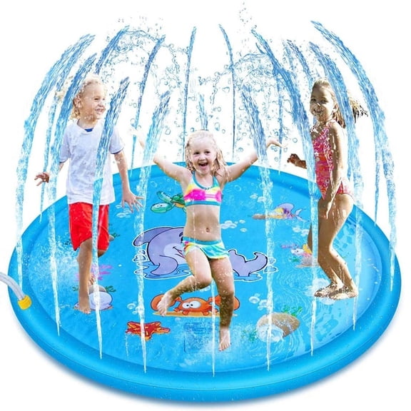 Splash Pad for Kids, Water Sprinkler for Kids, Large Splash Pad, Toddler Splash Pad & Play Mat, Inflatable Summer Toys & Water Pad for Baby Girls Boys Children or Pet Dog (67Inch)