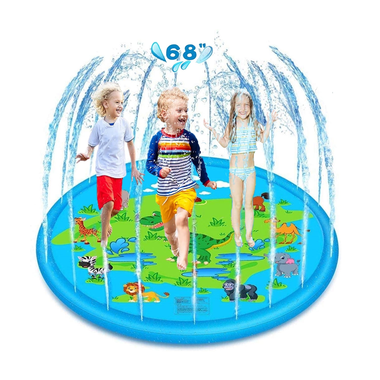 Splash Pad Sprinkler for Kids, Y2Konexi 68" Outdoor Backyard Toys