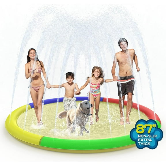 Splash Pad for Toddlers, Outdoor Sprinkler for Kids, 67" Summer Water Toys Inflatable Wading Baby Pool Fun Gifts for 3 4 5 6 7 8 9 Years Old Boy Girl Backyard Garden Lawn Outdoor Games