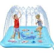 Splash Pad for Toddlers, Outdoor Sprinkler for Kids, 67" Summer Water Toys Inflatable Wading Baby Pool Fun Gifts for 3 4 5 6 7 8 9 Years Old Boy Girl Backyard Garden Lawn Outdoor Games