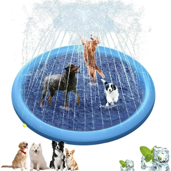 Splash Pad for Dogs, Non-Slip Dog Water Play Mat, for Large Dogs Heavy Duty, for Small/Medium/Large Breeds
