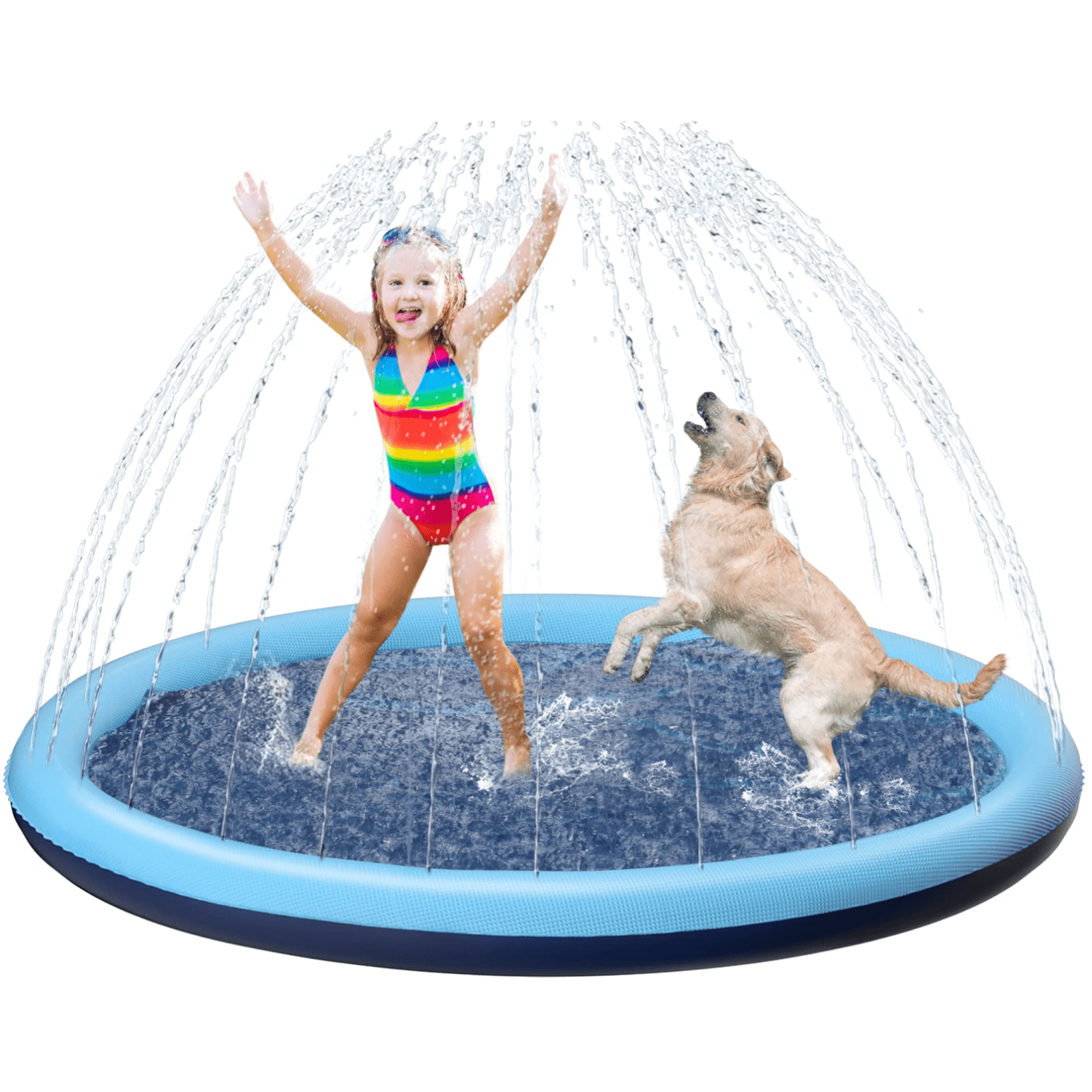 Splash Pad for Kids and Dogs, Extra Large Splash Pad, Non Slip Thicken Sprinkler Dog Pool Summer