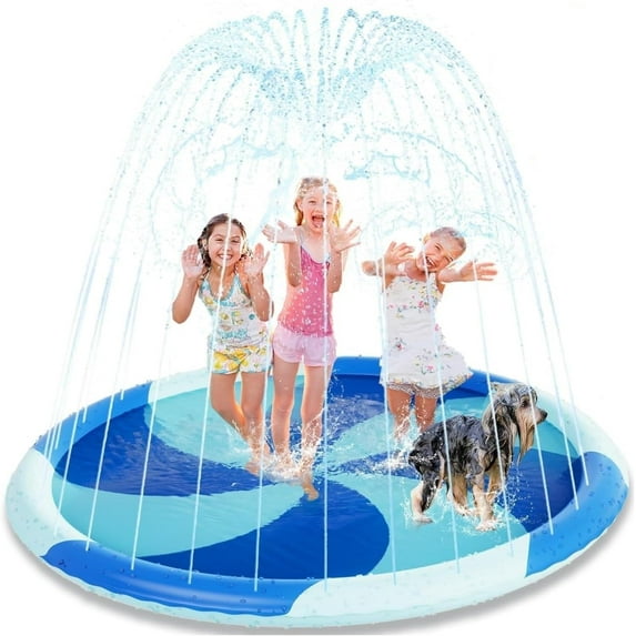Splash Pad for Toddlers, 77" Sprinkler for Kids, Thicken Baby Pool Water Mat, Fun Summer Outdoor Water Toys for Toddlers 4-6,Multi