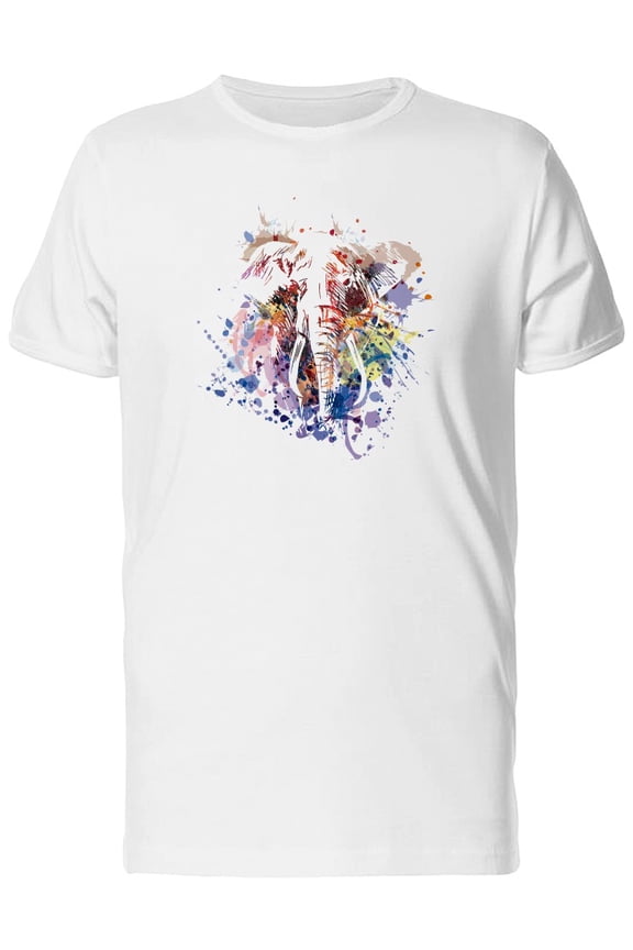 Splash Paint Elephant T-Shirt Men -Image by Shutterstock, Male Small