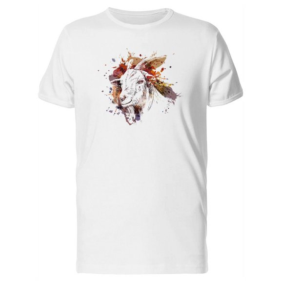 Splash Paint Goat Head T-Shirt Men -Image by Shutterstock, Male Small