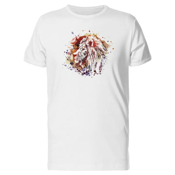 Splash Paint Lion Head T-Shirt Men -Image by Shutterstock, Male Medium