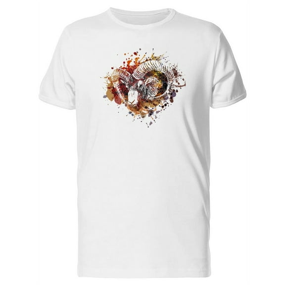 Splash Paint Ram Head T-Shirt Men -Image by Shutterstock, Male x-Large
