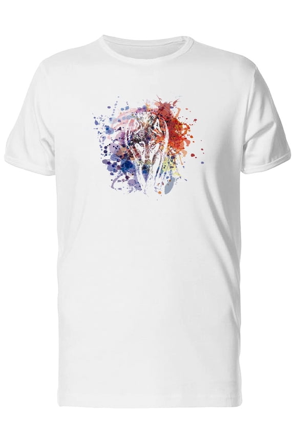 Splash Paint Wolf T-Shirt Men -Image by Shutterstock, Male Medium