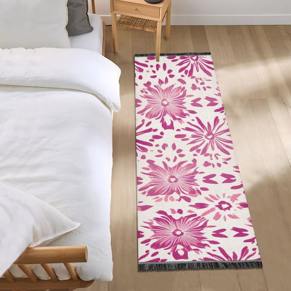Splash Pink Pattern Bedroom Runner Rug 2'x 6' Non Slip Carpet Indoor Home Area Rug Living Room