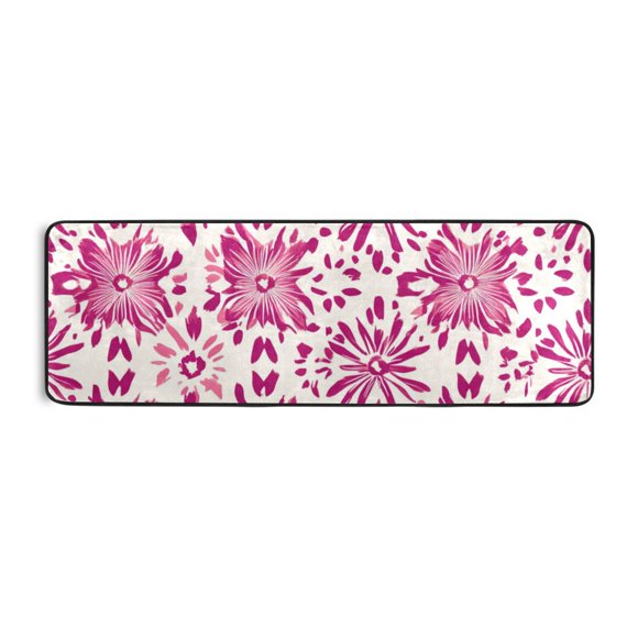 Splash Pink Pattern Runner Rug for Hallways Kitchen Non Slip 2'x 6' Washable Hall Carpet for Bedroom Entryway Laundry Room