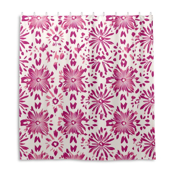 Splash Pink Pattern Shower Curtain Liner 66x72 Inch Waterproof Shower Curtains Decorative Bathroom with 12 Pack Hooks