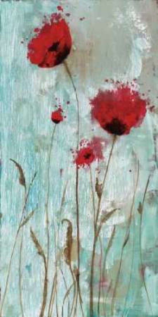 Splash Poppies II Canvas Art - Catherine Brink (24 x 48)