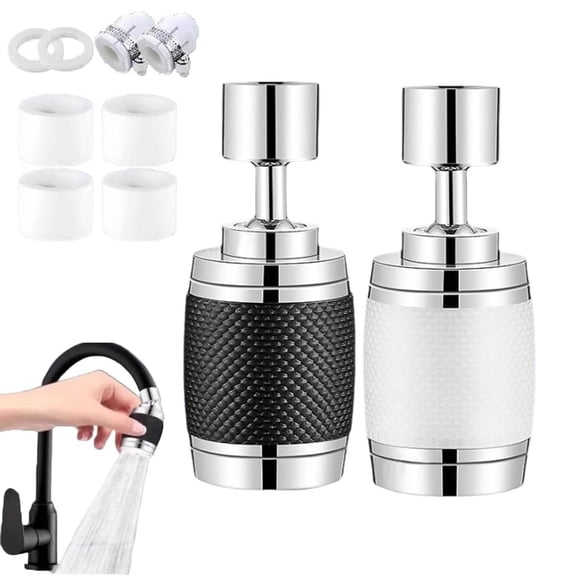 Splash Proof Booster Swivel Kitchen Filter Tap, 360 Rotating Faucet Aerator Attachment with 3 Water Flow Modes,Easy Installation,Universal Sink Nozzle Attachment for Bathrooms &Kitchens