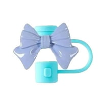 Cute Bow Straw Topper Silicone for Drinking Straw Splash Proof