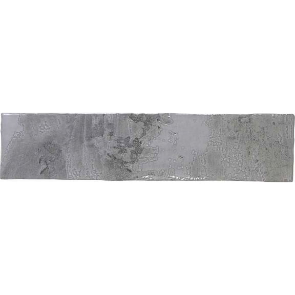 Splash Prussian Gray 3" x 12" Ceramic Subway Glossy Textured Look Wall Tile (Sample)