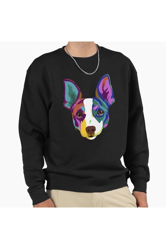 Splash Rat Terrier Dog Cute Pet Animal Retro Aesthetic Graphic Vintage Unisex Sweatshirt G1909, Up to Size 5XL