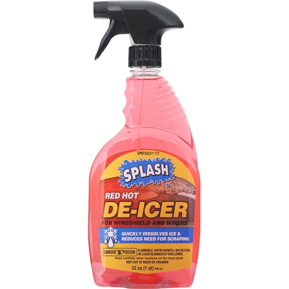 Splash Red Hot De-icer Windshield Trigger Spray 32 Ounces (Pack of 3)