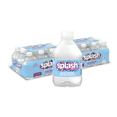 Splash Acai Grape Flavored Water, 8 fl oz, 24 Pack Plastic Bottles