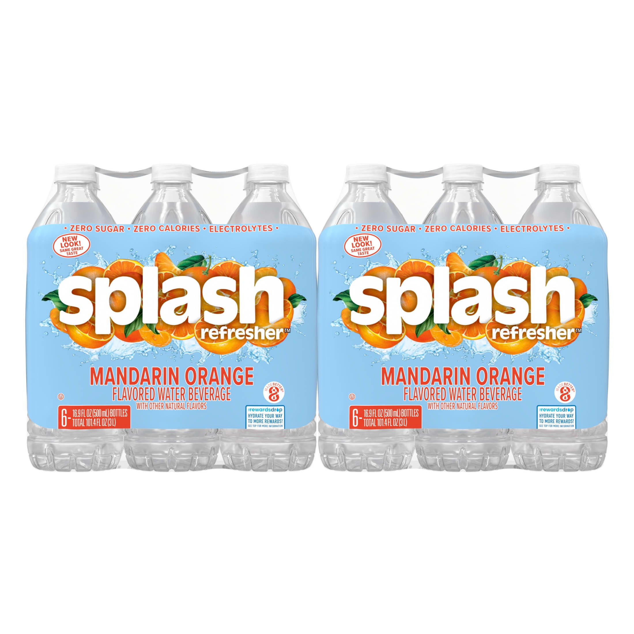 Splash Mandarin Orange Flavored Water, 16.9 fl oz, 24 Pack Plastic Bottles