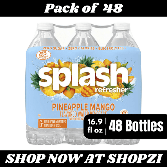 Splash Refresher Pineapple Mango Flavored Water 16.9 fl oz 48 Pack
