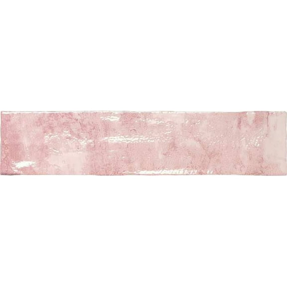 Splash Rose Pink 3" x 12" Ceramic Subway Glossy Textured Look Wall Tile (Sample)