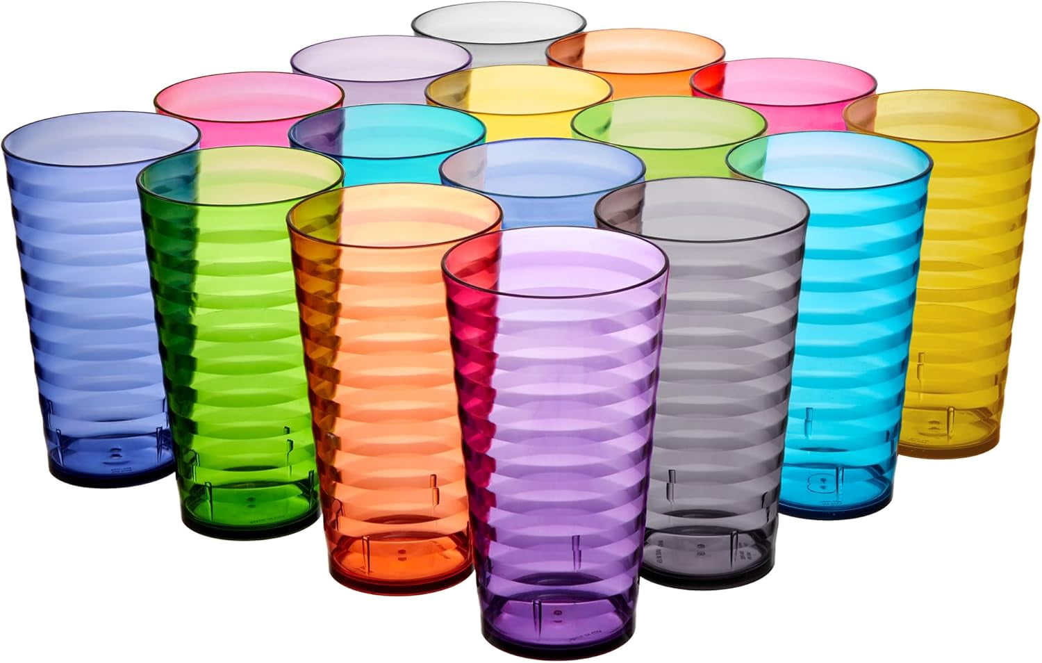 Wine Glass Set Of 8 Clear Acrylic Es - 8 Oz Stackable BPA-Free Stemware Made  In USA Wine Glasses
