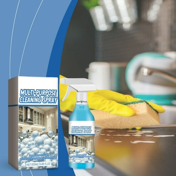 Splash Spray Cleaner, 2026 New Multi-Purpose Cleaner, Multi-Purpose Cleaner Spray, Splash Spray Ovens Cleaner, Grime Remover Spray, Splash Foam Rust Remover for Kitchenware 100ml/Sponge/Cloth 3PC