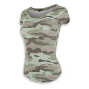 YDX Splash Tie Dye or Camo T-Shirt for Teen Girls Plus Size Juniors Scoop Neck Cap Sleeve