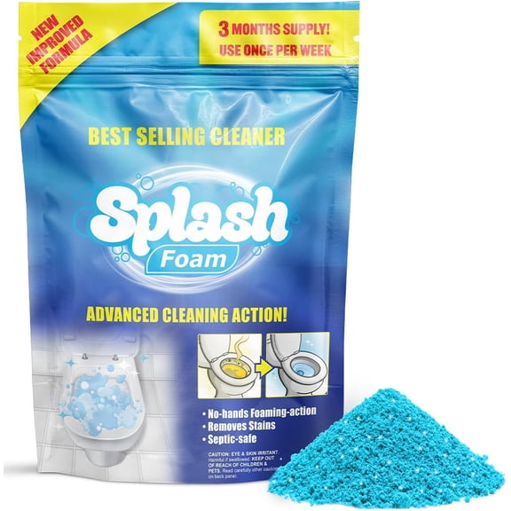 Splash Toilet Cleaner - Self Activating Miracle Powder for Toilet Bowl Cleaning, 12 Ounce (Pack of 1)