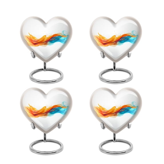 Splash Urns For Adult Female - Ash Holders For Human Ashes - Keepsake Urns - 3 Inch - Pack Of 4 - Heart Shaped Cremation Urn Ashes - Human Urns - Small Urns For Human Ashes - Small Urn For Ashes