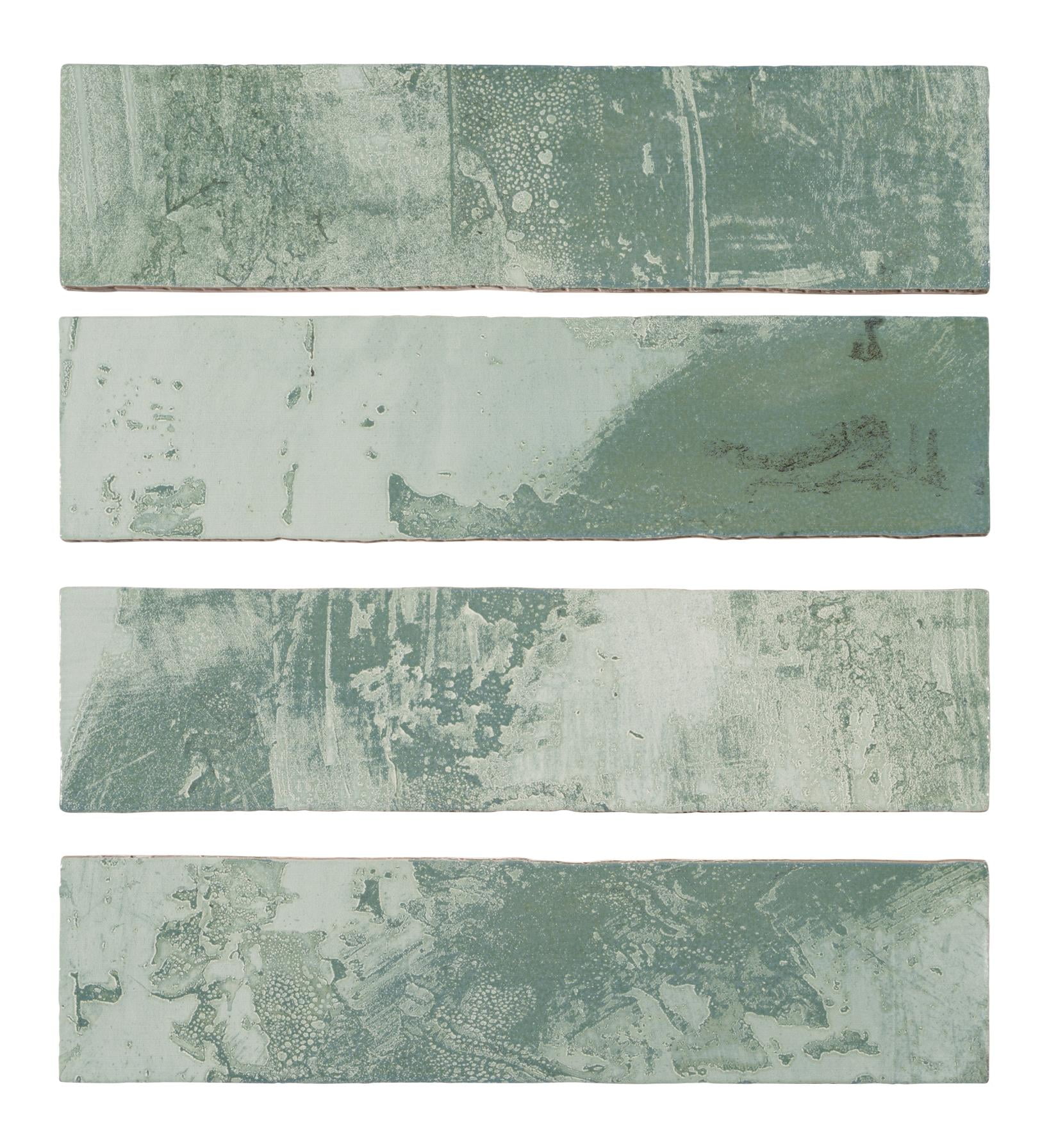 Splash Viridian Green 3" x 12" Glossy Ceramic Subway Tile