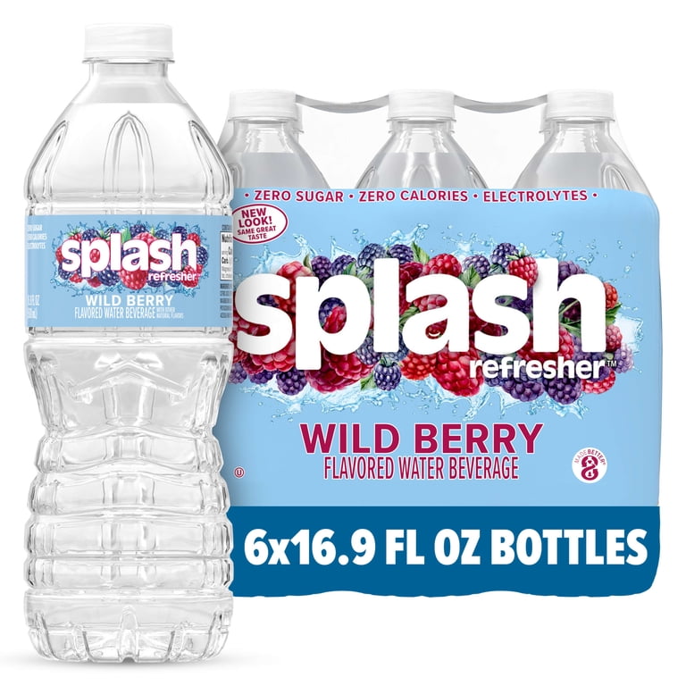 Splash Wild Berry Flavored Water 16.9 fl oz 6-pack, Refreshing