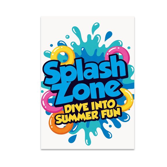 Splash Zone Dive Into Summer Fun - Pool Party Planner - 13x19 Poster Print