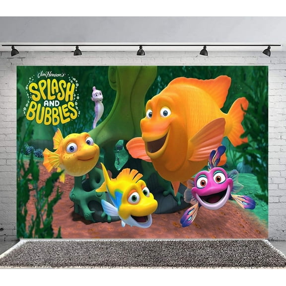 Splash and Bubbles Backdrop Banner Party Supplies Poster Movie Theme Background for Photography Birthday Decorations