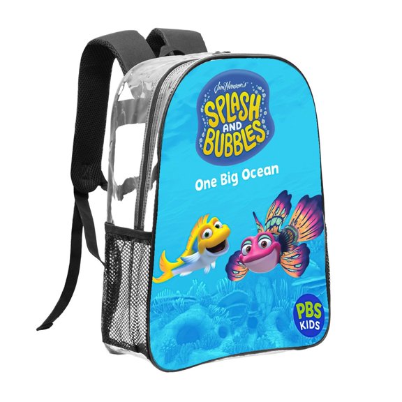 Splash and Bubbles Pattern Transparent Backpack Lightweight And fashionable Showcasing Personality And Leading The Trend