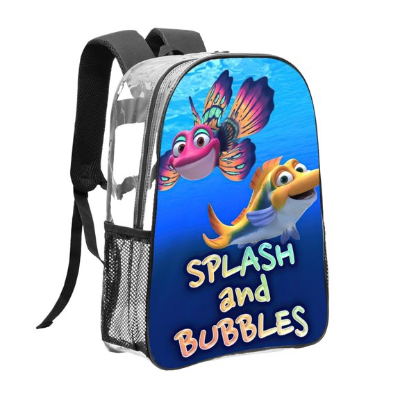 Splash and Bubbles Pattern Transparent Backpack Lightweight And fashionable Showcasing Personality And Leading The Trend