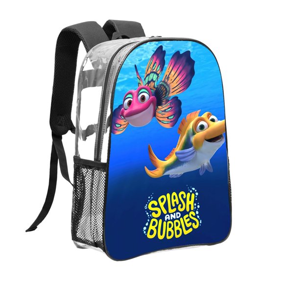 Splash and Bubbles Pattern Transparent Backpack Lightweight And fashionable Showcasing Personality And Leading The Trend