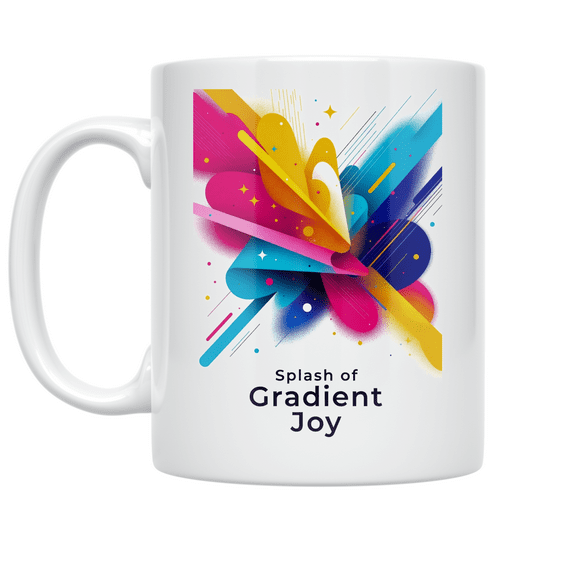 Splash of Gradient Joy - Coffee Enthusiast - 11 oz Ceramic Coffee Mug
