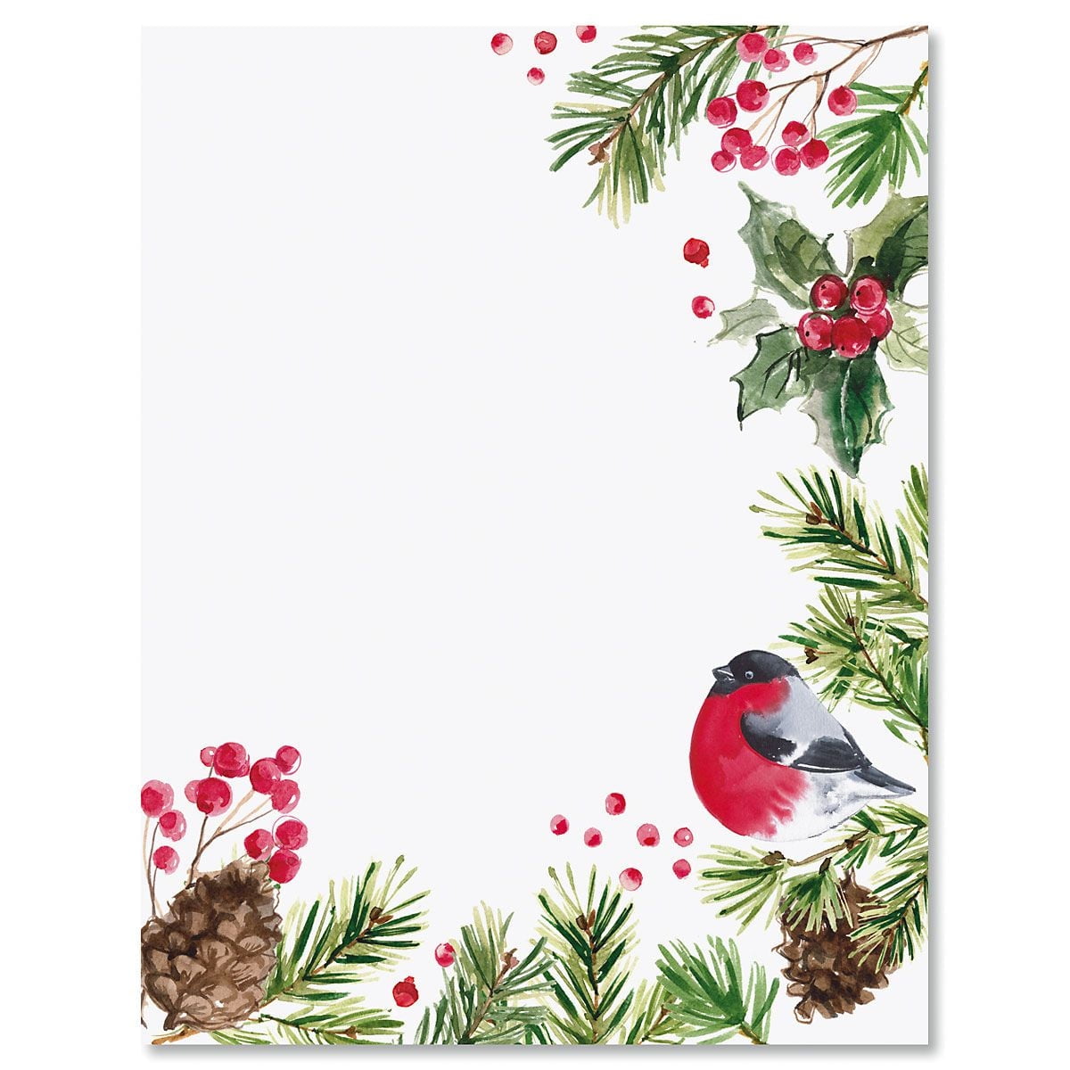 Splash of Holiday Christmas Letter Papers Set of 25 Christmas
