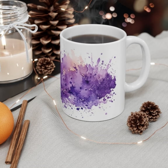 Splash of Lavender Watercolor Coffee Mug Purple Abstract Mug Vintage Purple Tea Cup Gift Her Gift Mom.