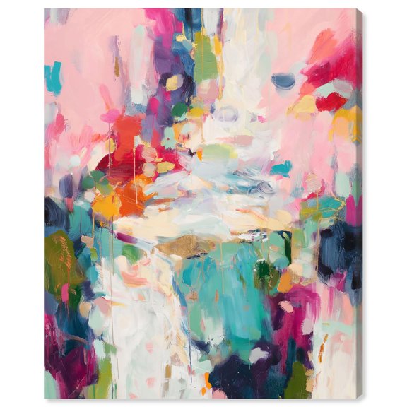 Splash of Life II Canvas Print Pink Modern Wall Art by Art Remedy, Gallery Wrapped, 36 x 45