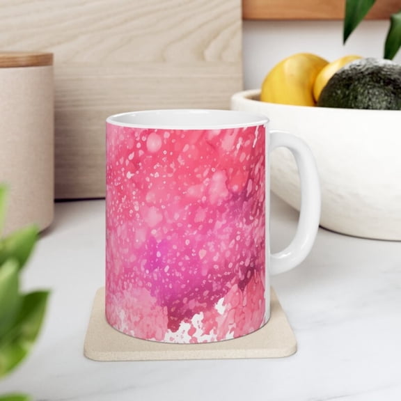 Splash of Pink Watercolor Coffee Mug Light Pink Abstract Mug Vintage Purple Tea Cup Gift Her Gift Mom.