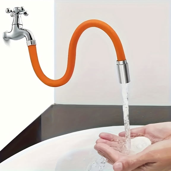 Splash-proof Universal Rotating Faucet Spray Head, Kitchen Sink Aerator with Swivel Function, Orange 20