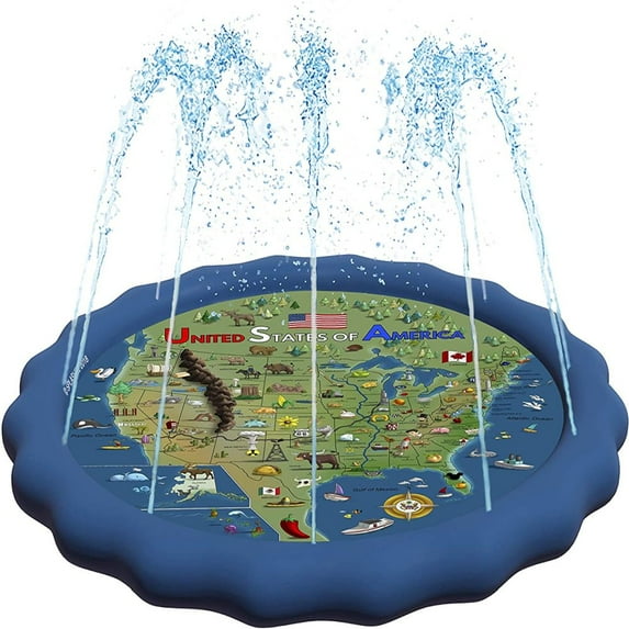 SplashEZ Kids Splash Pad Educational Sprinkler Swimming Pool