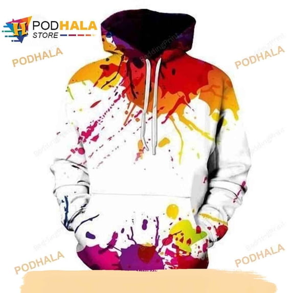 Splashed Paint T-Shirt 3D Hoodie