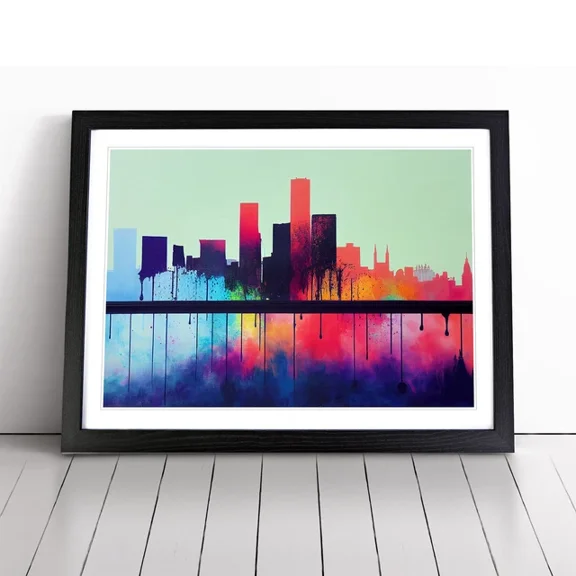Splashed Skyscraper Skyline Vol.6 Abstract Wall Art Print Picture Art Home Decor Office Wall Art