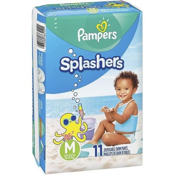 Splashers Swim Diapers Disposable Swim Pants, Small 13-24 lb, 12 Count + Inflatable Pool Ball  5 inch