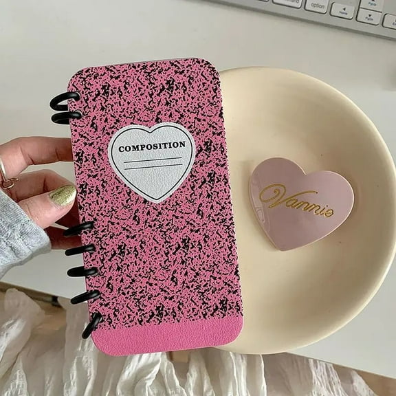 Splashing Ink Love Phone Case for Iphone 16 Pro 14 13 15 Pro Max Cover Funny Coil Notebook Shape Cases for Apple 14 11 12 Funda