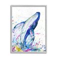 thumbnail image 1 of Splashing Whale Bubbles Marine Animals & Insects Graphic Art Gray Framed Art Print Wall Art, 1 of 7